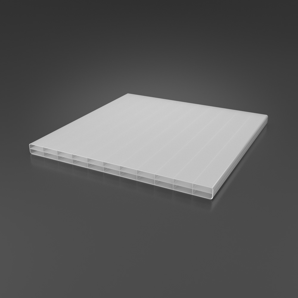 Doppelstegplatten 16 mm Polycarbonat 3-Fach Struktur opal weiß 3