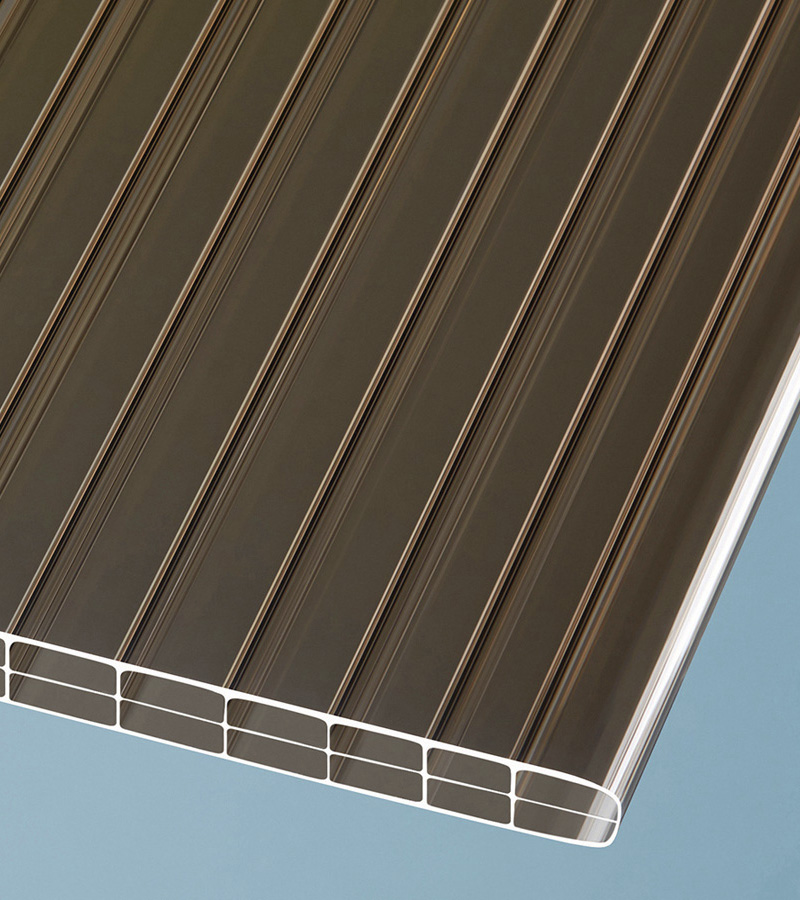 Doppelstegplatten 16mm Polycarbonat 3-Fach Struktur bronze - Stegplatten360